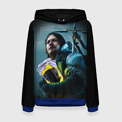 Толстовка-худи женская Кротовуха мем Death stranding, цвет: 3D-синий