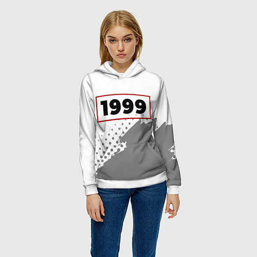 Женская толстовка 1999 - в красной рамке на светлом / 3D-Белый – фото 3