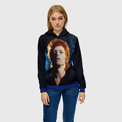 Толстовка-худи женская David Bowie - Jean Genie, цвет: 3D-синий — фото 2