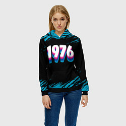 Толстовка-худи женская Made in 1976: vintage art, цвет: 3D-черный — фото 2