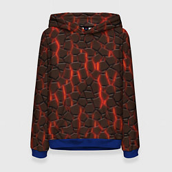 Толстовка-худи женская Лава и камни, цвет: 3D-синий