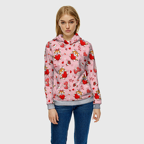 Женская толстовка Влюбленные тигрята / 3D-Меланж – фото 3