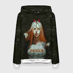 Толстовка-худи женская Power - Anime Chainsaw Man, цвет: 3D-белый
