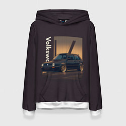 Толстовка-худи женская Volkswagen Golf class, цвет: 3D-белый