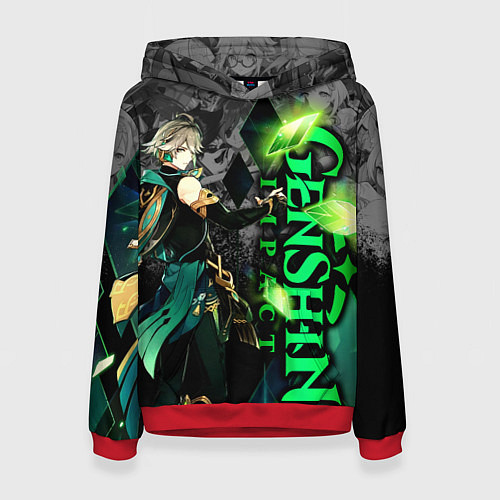 Женская толстовка Геншин импакт - Аль-Хайтам / 3D-Красный – фото 1