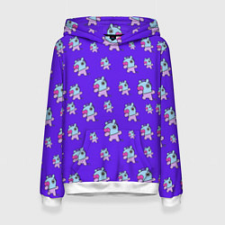 Толстовка-худи женская BT21 Mang pattern BTS, цвет: 3D-белый