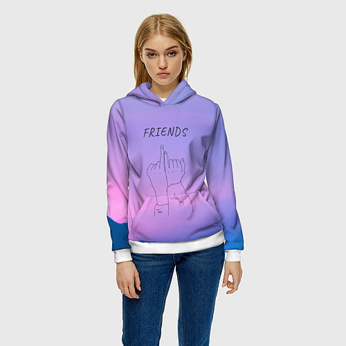 Женская толстовка Friends - Jimin and Taehyung BTS / 3D-Белый – фото 3