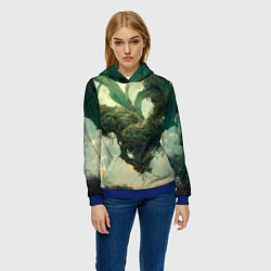 Толстовка-худи женская Рисунок нейросети, цвет: 3D-синий — фото 2
