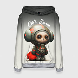 Толстовка-худи женская Cute Space, цвет: 3D-меланж