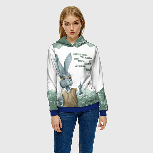 Женская толстовка Легенда про экзамен / 3D-Синий – фото 3