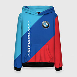 Толстовка-худи женская Bmw - m colors, цвет: 3D-черный