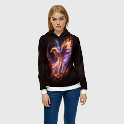 Толстовка-худи женская Алый Феникс, цвет: 3D-белый — фото 2