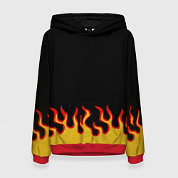 Толстовка-худи женская Горящее пламя, цвет: 3D-красный