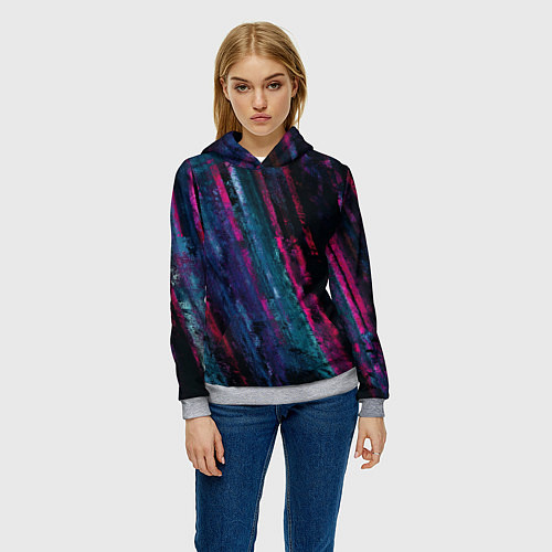 Женская толстовка Неоновая стена / 3D-Меланж – фото 3