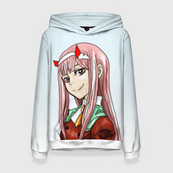 Толстовка-худи женская Милая Зеро ту, цвет: 3D-белый