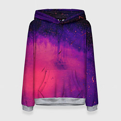 Толстовка-худи женская Фиолетовый космос, цвет: 3D-меланж
