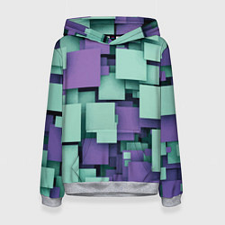 Толстовка-худи женская Trendy geometric pattern, цвет: 3D-меланж