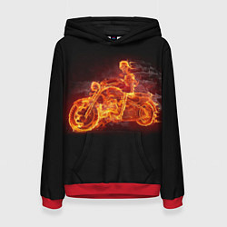 Толстовка-худи женская Скорость байкера на максималках, цвет: 3D-красный