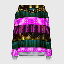 Толстовка-худи женская Patterned stripes, цвет: 3D-меланж