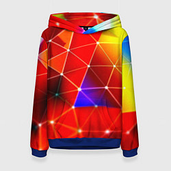 Толстовка-худи женская Digital triangle abstract, цвет: 3D-синий