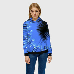 Толстовка-худи женская Чёрная дыра - неон - авангард, цвет: 3D-черный — фото 2