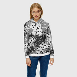 Толстовка-худи женская Камуфляж в точку, цвет: 3D-белый — фото 2