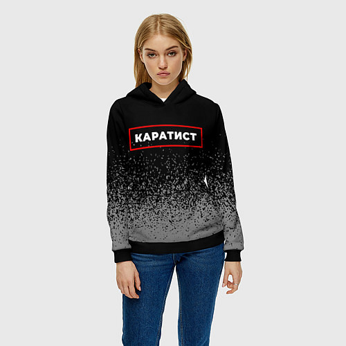 Женская толстовка Каратист - в рамке красного цвета / 3D-Черный – фото 3