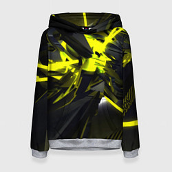 Толстовка-худи женская Yellow gold abstraction, цвет: 3D-меланж