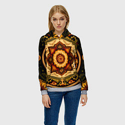 Толстовка-худи женская Красивый паттерн ковра, цвет: 3D-меланж — фото 2