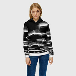 Толстовка-худи женская Каменные плиты с белой подсветкой, цвет: 3D-белый — фото 2