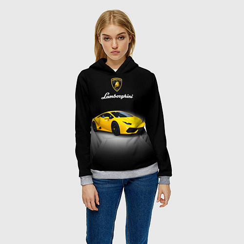 Женская толстовка Спорткар Lamborghini Aventador / 3D-Меланж – фото 3