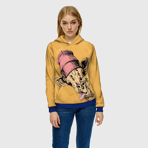 Женская толстовка Жираф дразнит / 3D-Синий – фото 3