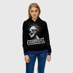 Толстовка-худи женская Пурген киберпанк, цвет: 3D-синий — фото 2