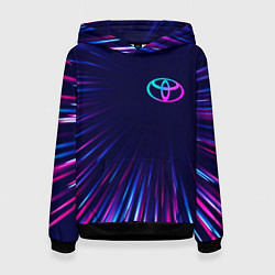 Толстовка-худи женская Toyota neon speed lines, цвет: 3D-черный