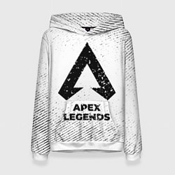 Толстовка-худи женская Apex Legends с потертостями на светлом фоне, цвет: 3D-белый