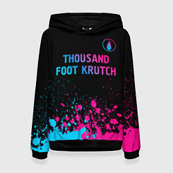 Толстовка-худи женская Thousand Foot Krutch - neon gradient: символ сверх, цвет: 3D-черный