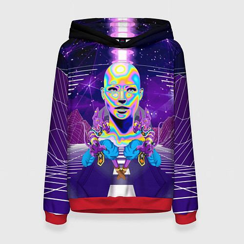 Женская толстовка Goddess with two Beerus - vaporwave / 3D-Красный – фото 1