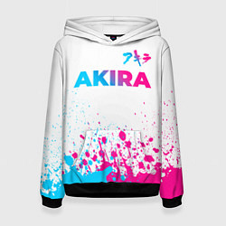 Толстовка-худи женская Akira neon gradient style: символ сверху, цвет: 3D-черный