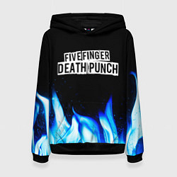 Толстовка-худи женская Five Finger Death Punch blue fire, цвет: 3D-черный
