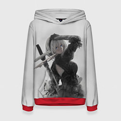 Толстовка-худи женская YoRHa 2-gou B-gata - android, цвет: 3D-красный