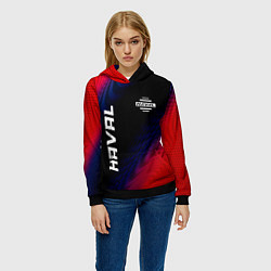 Толстовка-худи женская Haval красный карбон, цвет: 3D-черный — фото 2