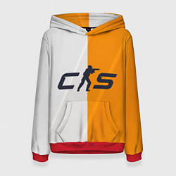 Толстовка-худи женская Counter Strike 2 White Orange Stripes, цвет: 3D-красный