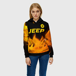 Толстовка-худи женская Jeep - gold gradient: символ сверху, цвет: 3D-черный — фото 2