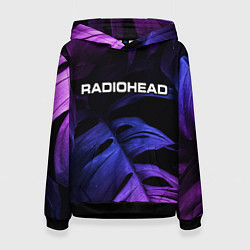 Женская толстовка Radiohead neon monstera