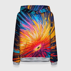 Толстовка-худи женская Абстрактный цветок, цвет: 3D-меланж
