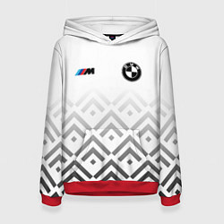 Толстовка-худи женская BMW m power - белый, цвет: 3D-красный
