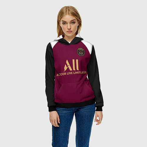 Женская толстовка Форма ПСЖ третья / 3D-Черный – фото 3