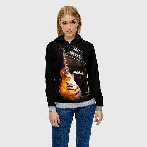 Женская толстовка Рокерская гитара / 3D-Меланж – фото 3