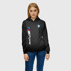 Толстовка-худи женская BMW power m, цвет: 3D-черный — фото 2