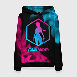 Толстовка-худи женская Tomb Raider - neon gradient, цвет: 3D-черный
